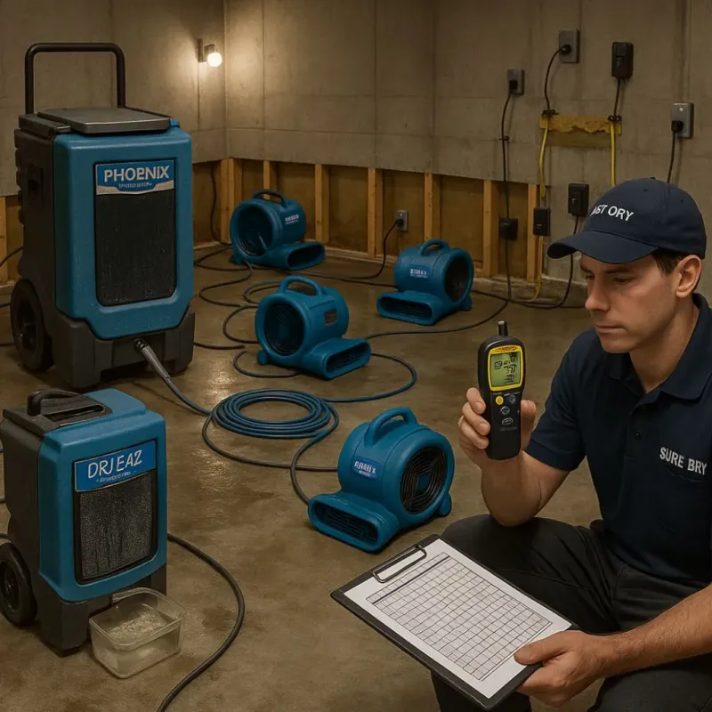 Structural Drying and Dehumidification process in Biggs, CA